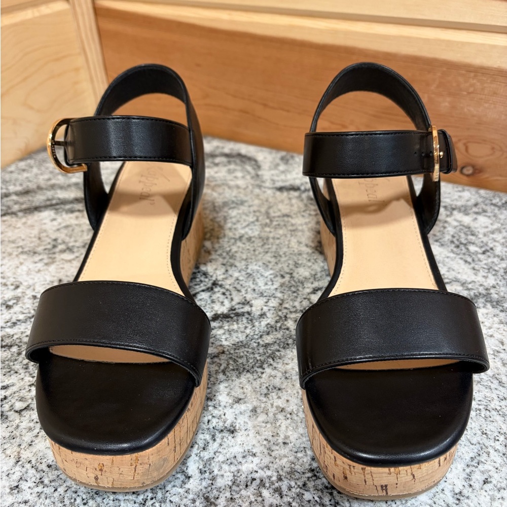 Xappeal Black Cork Platform Sandals - Picture 2 of 6